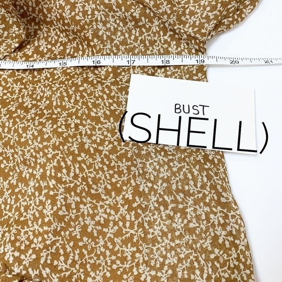 Cooper St NWT Rosie Long Sleeve Mini Dress 4 camel tan brown floral ruffle frill - Picture 7 of 10